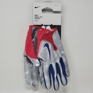 NIKE Vapor Jet 7.0 Energy Receiver Football Gloves Red Silver Blue Size S NEW